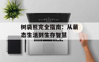 树袋熊完全指南：从萌态生活到生存智慧