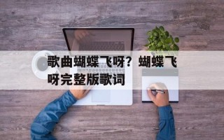 歌曲蝴蝶飞呀？蝴蝶飞呀完整版歌词