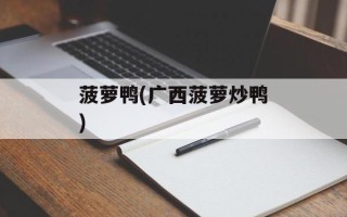 菠萝鸭(广西菠萝炒鸭)