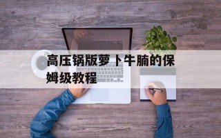 高压锅版萝卜牛腩的保姆级教程