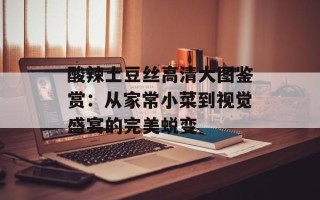 酸辣土豆丝高清大图鉴赏：从家常小菜到视觉盛宴的完美蜕变