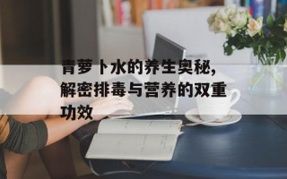 青萝卜水的养生奥秘,解密排毒与营养的双重功效