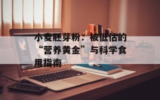 小麦胚芽粉：被低估的“营养黄金”与科学食用指南