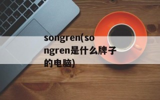 songren(songren是什么牌子的电脑)