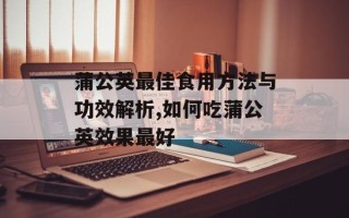蒲公英最佳食用方法与功效解析,如何吃蒲公英效果最好