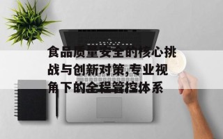 食品质量安全的核心挑战与创新对策,专业视角下的全程管控体系