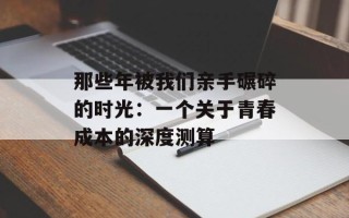 那些年被我们亲手碾碎的时光：一个关于青春成本的深度测算