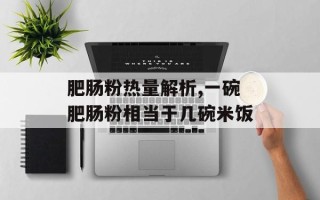肥肠粉热量解析,一碗肥肠粉相当于几碗米饭