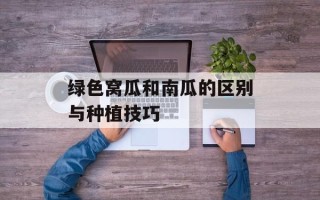 绿色窝瓜和南瓜的区别与种植技巧