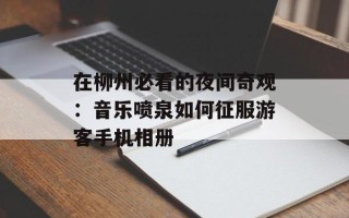 在柳州必看的夜间奇观：音乐喷泉如何征服游客手机相册