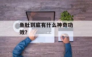 鱼肚到底有什么神奇功效？