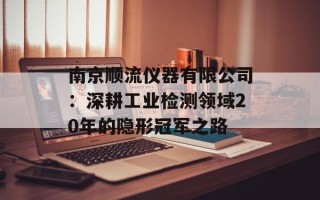 南京顺流仪器有限公司：深耕工业检测领域20年的隐形冠军之路