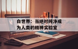 白世界：当绝对纯净成为人类的精神实验室