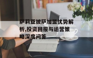 萨莉亚披萨加盟优势解析,投资回报与运营策略深度问答