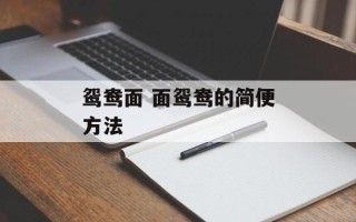 鸳鸯面 面鸳鸯的简便方法