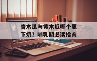 青木瓜与黄木瓜哪个更下奶？哺乳期必读指南