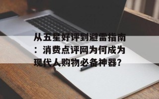 从五星好评到避雷指南：消费点评网为何成为现代人购物必备神器？