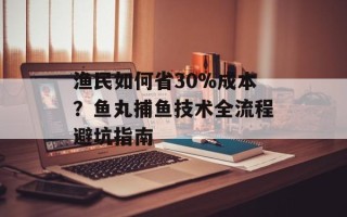 渔民如何省30%成本？鱼丸捕鱼技术全流程避坑指南