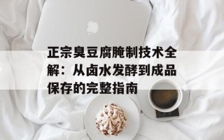 正宗臭豆腐腌制技术全解：从卤水发酵到成品保存的完整指南