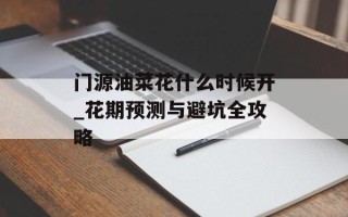 门源油菜花什么时候开_花期预测与避坑全攻略