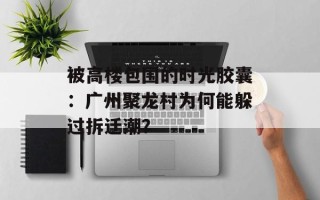 被高楼包围的时光胶囊：广州聚龙村为何能躲过拆迁潮？