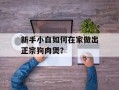 新手小白如何在家做出正宗狗肉煲？