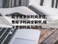 粽子煮多长时间合适,煮粽子时间全解析,粽子煮制时长与技巧